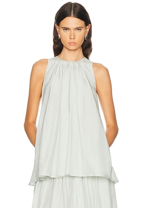Loulou de Saison Liao Pleated Neckline Blouse in Mist - Sage. Size S (also in XS, M, L).