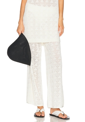 Loulou de Saison Egeo Knit Pant in Ivory - Ivory. Size XS (also in S, M, L).
