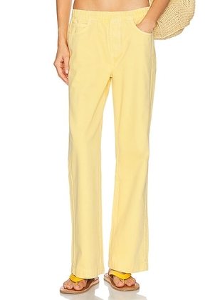 Staud Stroll Straight Leg in Butter - Yellow. Size S (also in L, M, XS).