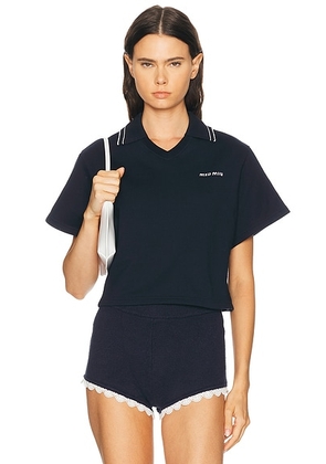 Miu Miu Felpa Top in Bleu - Blue. Size L (also in XS).