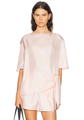 Loulou de Saison Mano Knotted Blouse in Light Pink - Pink. Size L (also in M).