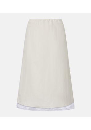 Magda Butrym Lace-trimmed silk-blend midi skirt