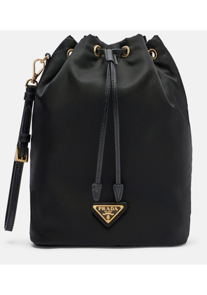 Prada Re-Nylon leather-trimmed bucket bag