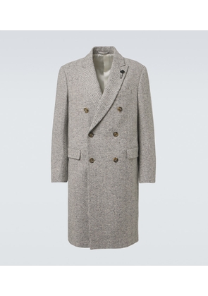 Lardini Herringbone double-breasted virgin wool coat