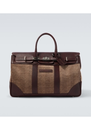 Brunello Cucinelli Leather-trimmed canvas duffel bag