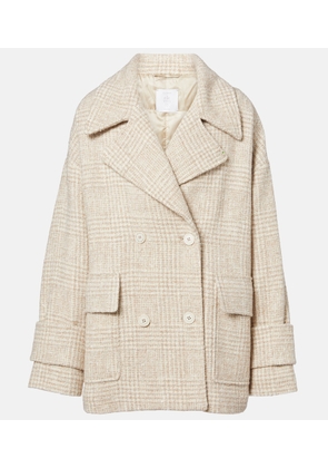 Eleventy Checked wool and alpaca-blend jacket