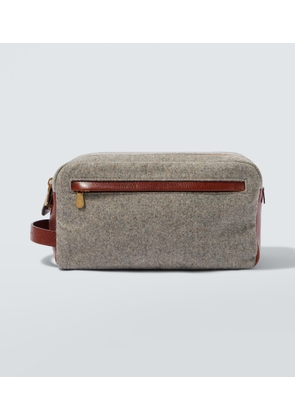 Brunello Cucinelli Leather-trimmed toiletry bag