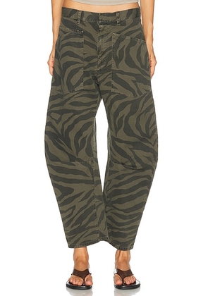 NILI LOTAN Shon Pant in Camo Zebra - Green. Size 6 (also in 0, 4, 8, 10).