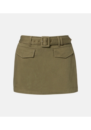 Self-Portrait Belted cotton twill skort