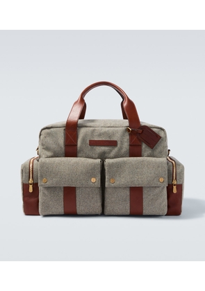 Brunello Cucinelli Leather-trimmed duffel bag