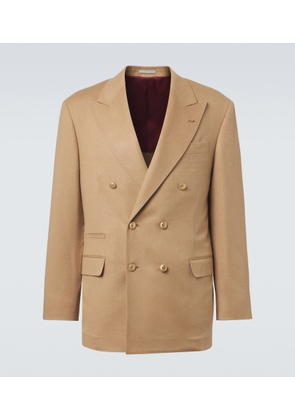 Brunello Cucinelli Double-breasted camel hair blazer