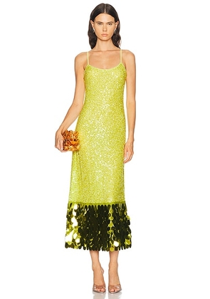 SIMONMILLER Imogen Sequin Midi Dress in Peridot Combo - Green. Size XS (also in L).