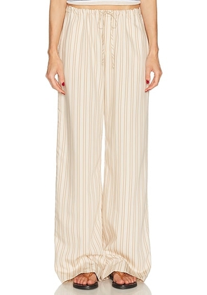 SABLYN Gemma Stripe Pull On Pant in Dune - Cream. Size S (also in M, L).
