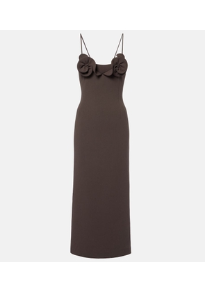 Magda Butrym Floral-applique wool-blend midi dress