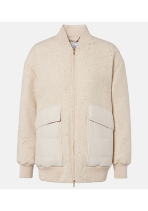 Eleventy Herringbone wool-blend down jacket