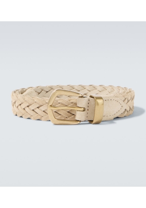Eleventy Braided suede belt