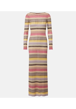 Faithfull Pedro chevron lame maxi dress
