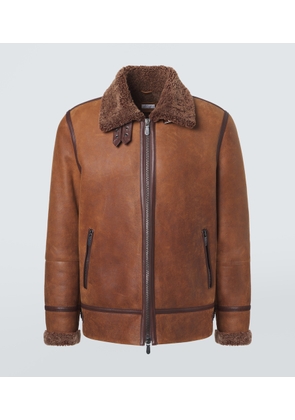 Brunello Cucinelli Shearling-lined leather jacket