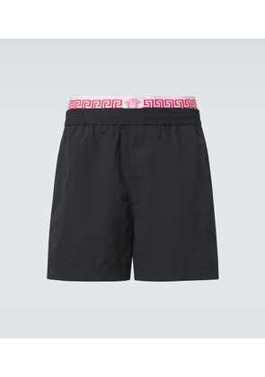 Versace Layered waistband shorts