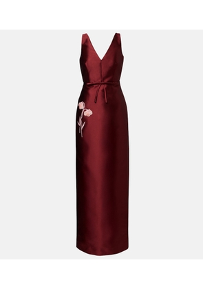 Erdem Floral-applique satin gown