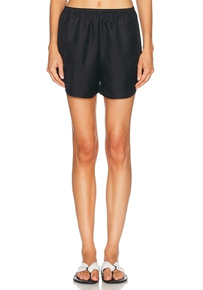 Loulou de Saison Cabo Elastic Waistband Short in Black - Black. Size L (also in M).