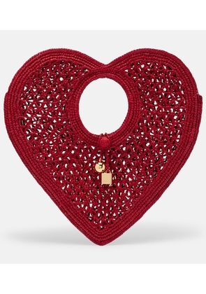 Jacquemus Spiaggia Cour Small raffia top-handle bag