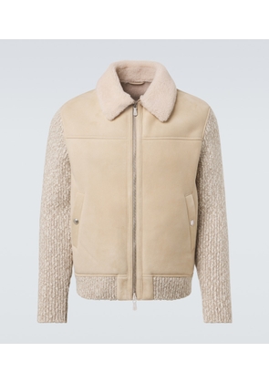 Eleventy Shearling-lined suede jacket