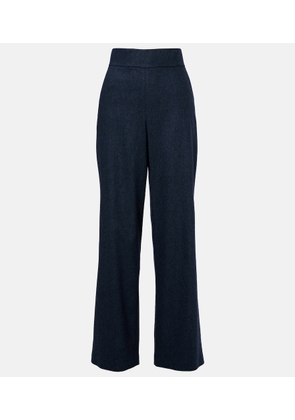 Eleventy Wool and cashmere wide-leg pants