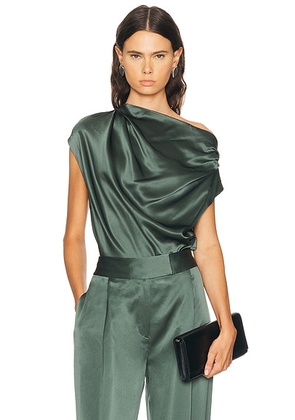 The Sei Draped Top in Thyme - Green. Size 0 (also in 4).