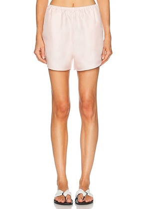 Loulou de Saison Cabo Elastic Waistband Short in Light Pink - Pink. Size L (also in M).