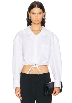 Givenchy Cropped Wide Collar Shirt in White - White. Size 36 (also in ).