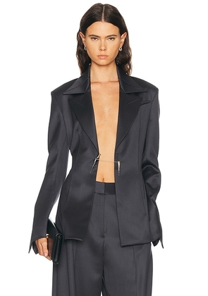 Grace Ling Knife Sheath Tailored Blazer in Dark Grey - Grey. Size S (also in ).