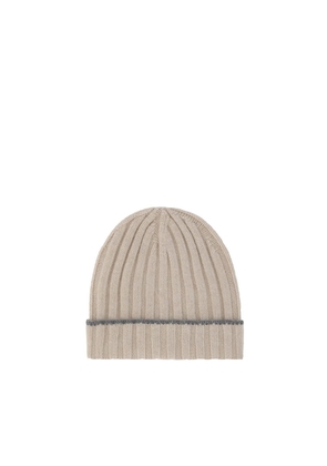 Brunello Cucinelli Beige Cashmere Beanie - L
