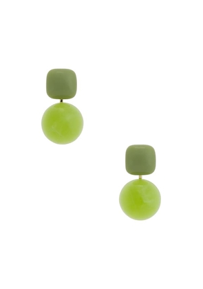 Casa Clara Koki Drop Earrings in Green.