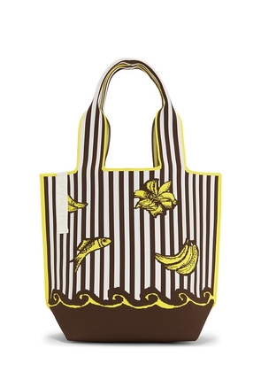Alemais Mona Jacquard Shopper Tote in Yellow,Brown.
