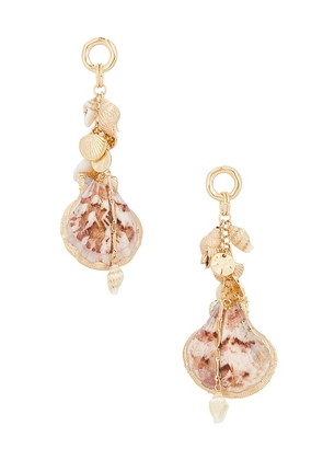 Ettika Mermaid Tears Earrings in Metallic Gold.