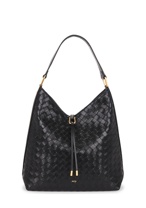 JW PEI Aria Woven Texture Shoulder Bag in Black.