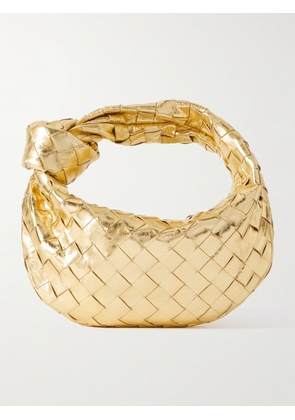 Bottega Veneta - Jodie Mini Intrecciato Metallic Leather Tote - Gold - One size