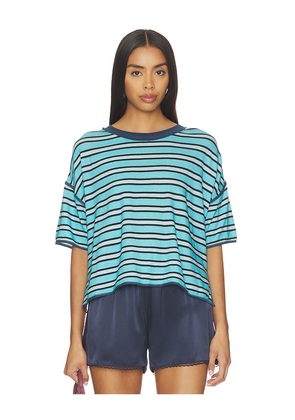 Free People Clean Rugby Tee in Blue. Size XS. Also in S, M, L, XL.