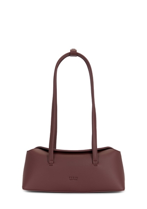 Freja New York Mini Chrystie Fig Bag in Burgundy.