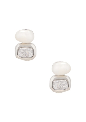 Lovers and Friends Maribel Earrings in Metallic Silver.