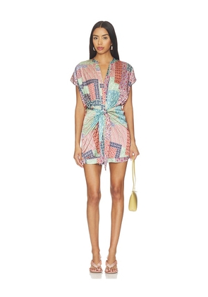 MISA Los Angeles Mika Mini Dress in Mauve, Blue. Size XS. Also in XXS, S, M, L, XL.