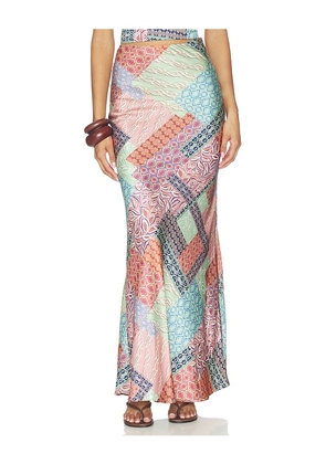 MISA Los Angeles Sienna Skirt in Mauve, Blue. Size XS. Also in XXS, S, M, L, XL.
