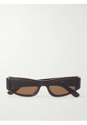 Thistles - The Suede Square-frame Acetate Sunglasses - Brown - One size