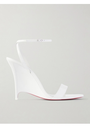 Christian Louboutin - Zeezeenella 110 Patent-leather Wedge Sandals - White - IT36,IT36.5,IT37,IT37.5,IT38,IT38.5,IT39,IT39.5,IT40,IT40.5,IT41,IT41.5,IT42