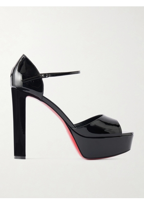 Christian Louboutin - Sandaloo 130 Mirrored-leather Platform Sandals - Black - IT36,IT36.5,IT37,IT37.5,IT38,IT38.5,IT39,IT39.5,IT40,IT40.5,IT41,IT41.5,IT42