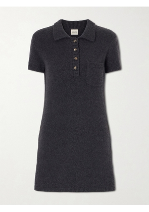 KHAITE - Nehra Cashmere-knitted Polo Mini Dress - Gray - x small,small,medium,large