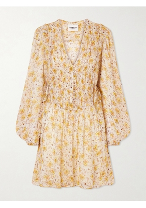Marant Étoile - Florel Floral-print Crêpe De Chine Mini Dress - Yellow - FR 34,FR 36,FR 38,FR 40,FR 42,FR 44