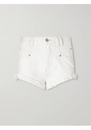 Isabel Marant - Eneidala Frayed Denim Shorts - White - FR 34,FR 36,FR 38,FR 40,FR 42