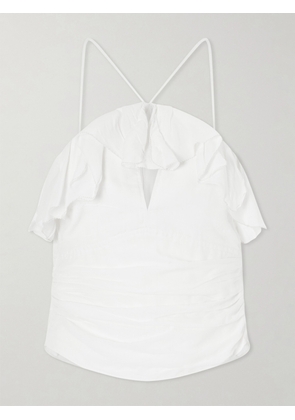 Marant Étoile - Djimia Ruffled Cotton-blend Tank - White - FR 34,FR 36,FR 38,FR 40,FR 42,FR 44